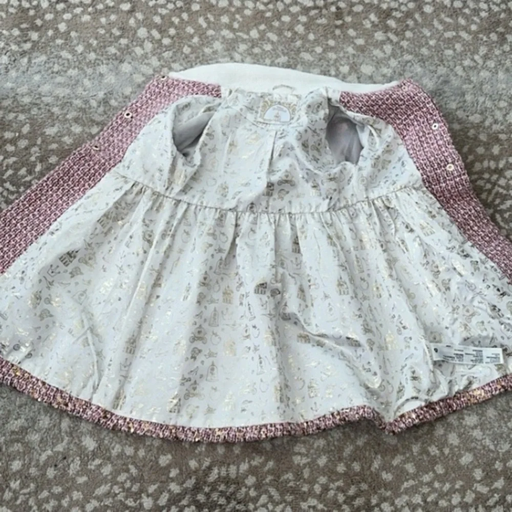 Disney Princess‎ Pink Tweed & Gold Sequin Girls Coat Size 4